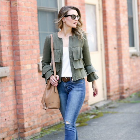 INC International Concepts Jackets & Blazers - I.N.C. Layered Ruffles 100% Linen Jacket